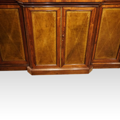William IV rosewood breakfront side cabinet centre doors