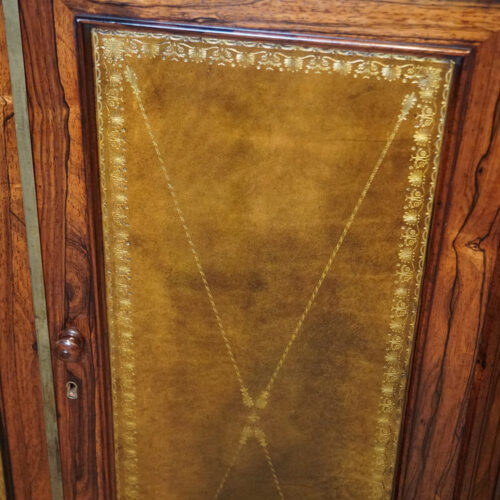 William IV rosewood breakfront side cabinet door detail