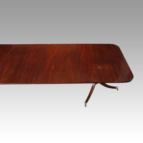 Antique mahogany twin pillar dining table side end