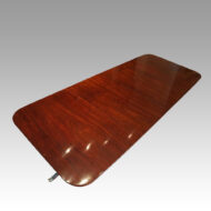 Antique mahogany twin pillar dining table top view