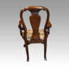 George I style walnut armchair rear