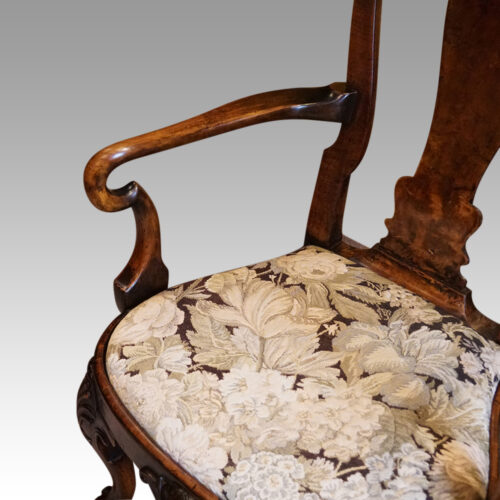 George I style walnut armchair shepherds crook arm