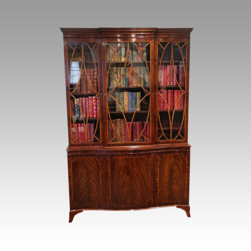 George V mahogany breakfront bookcase