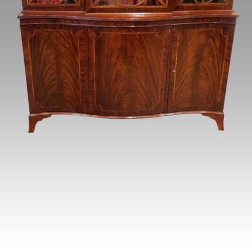 George V mahogany breakfront bookcase base