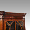 George V mahogany breakfront bookcase cornice detail