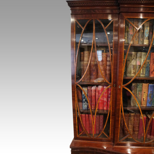 George V mahogany breakfront bookcase end door