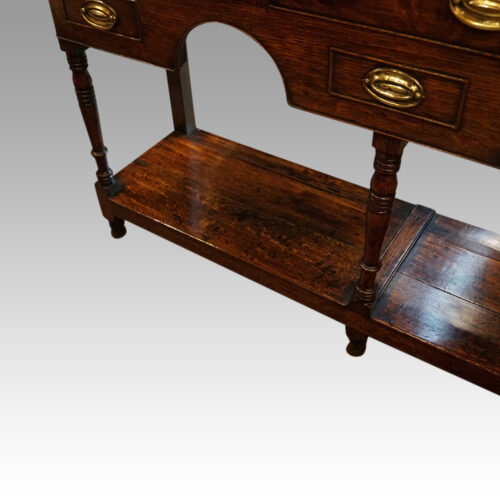 Georgian oak potboard dresser base angle