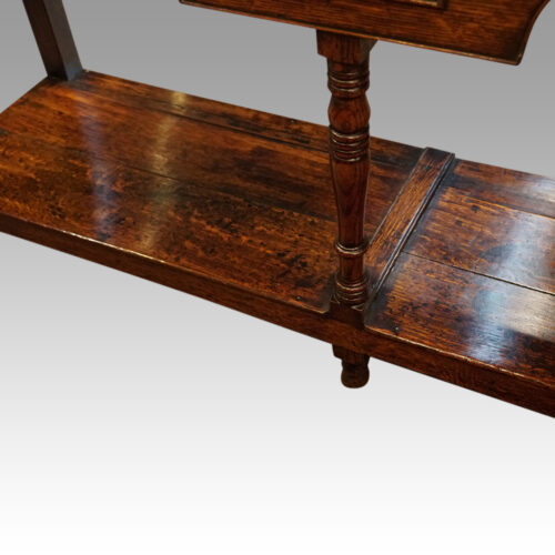 Georgian oak potboard dresser base detail