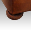 Large leather banquette pouffe bun foot