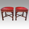 Pair of Chinese Chippendale mahogany stools