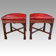 Pair of Chinese Chippendale mahogany stools