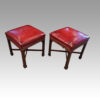 Pair of Chinese Chippendale mahogany stools angle
