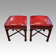 Pair of Chinese Chippendale mahogany stools top view