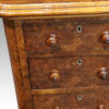 Pair of Victorian burr walnut bedside chests knobs