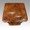 Pair of Victorian burr walnut bedside chests top