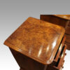 Pair of Victorian burr walnut bedside chests top (2)