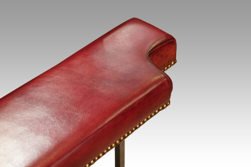 Steel and red leather club fender rear corner