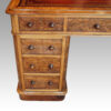 Victorian burr walnut pedestal desk front