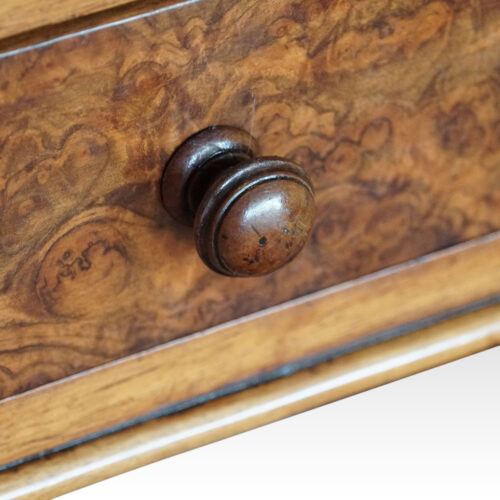 Victorian burr walnut pedestal desk knob
