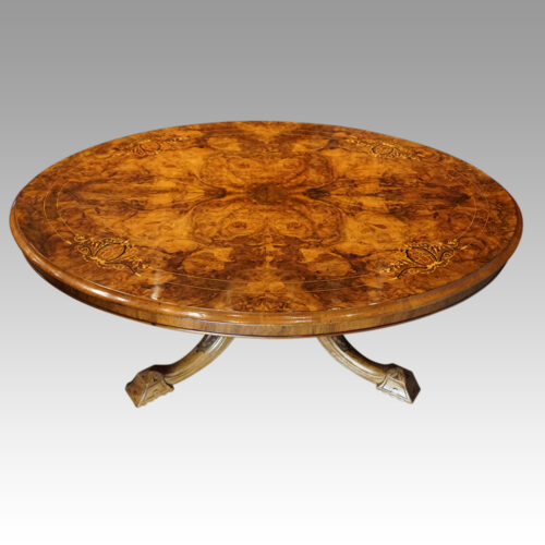 Victorian inlaid walnut coffee table