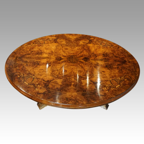 Victorian inlaid walnut coffee table top