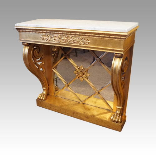 19thc Empire gilt console table