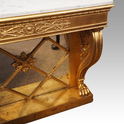 19thc Empire gilt console table at angle