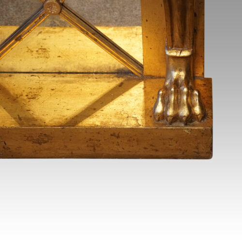 19thc Empire gilt console table claw foot