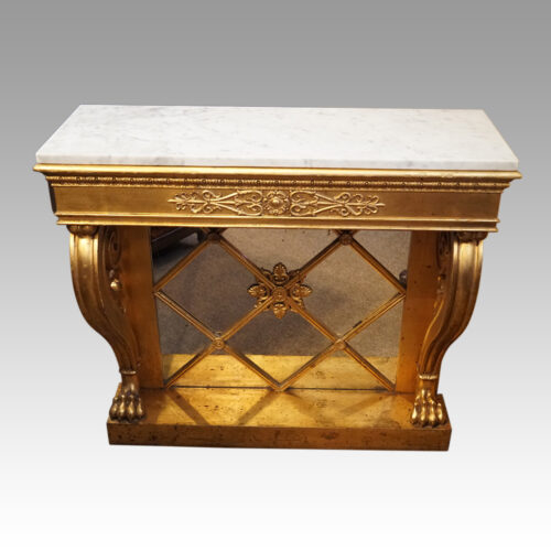 19thc Empire gilt console table front