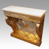 19thc Empire gilt console table lattice