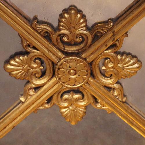 19thc Empire gilt console table lattice work centre