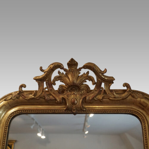 19thc gilt overmantle mirror crest