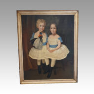 19thc. primitive portrait of children