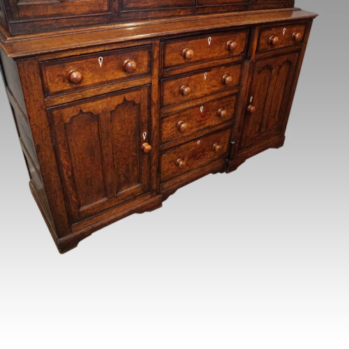 Antique oak Gothic kitchen dresser angle base
