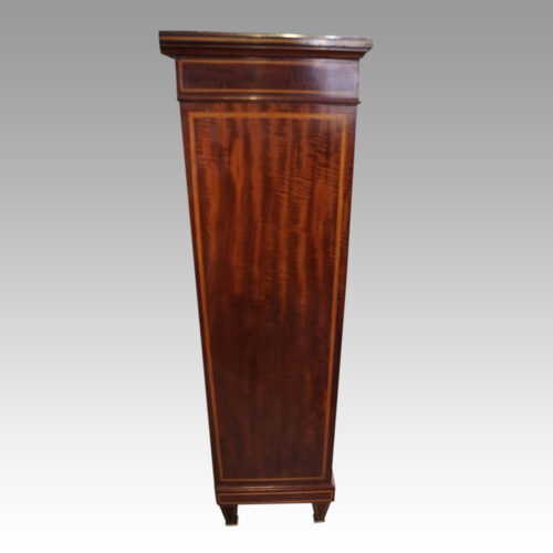 Edwardian inlaid mahogany glazed bookcase side