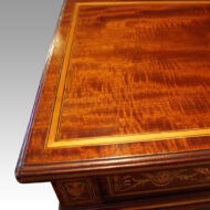 Edwardian inlaid mahogany glazed bookcase top