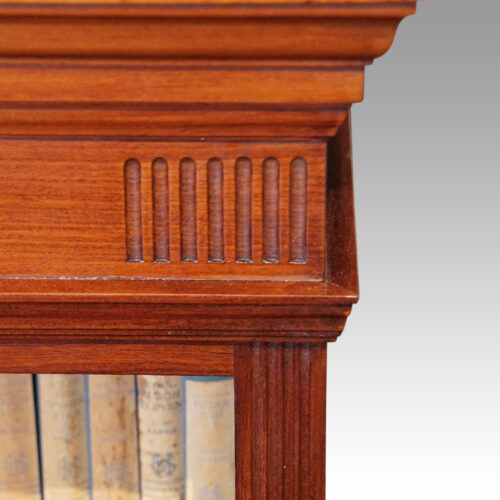 Edwardian narrow open bookcase front corner