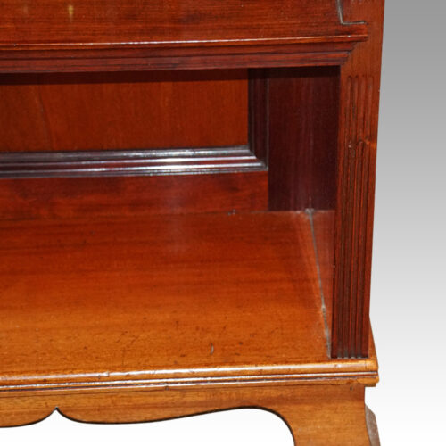 Edwardian narrow open bookcase panel back
