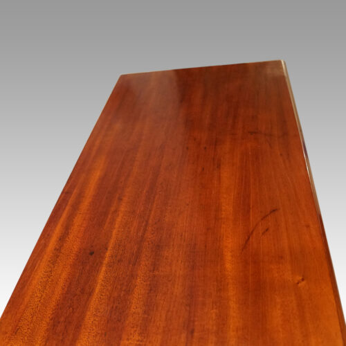 Edwardian narrow open bookcase top detail
