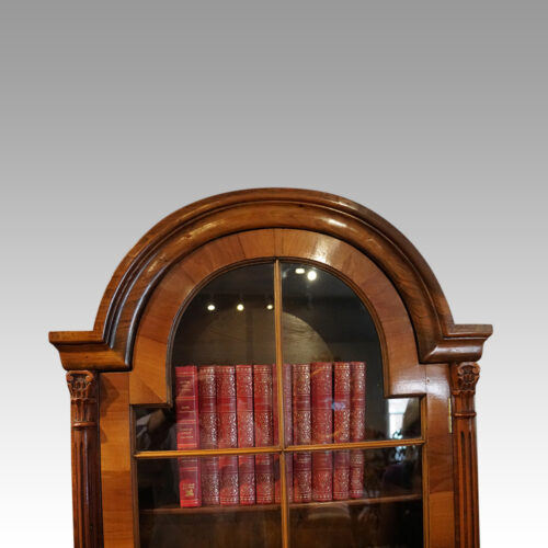 Queen Anne style walnut domed bureau bookcase dome top