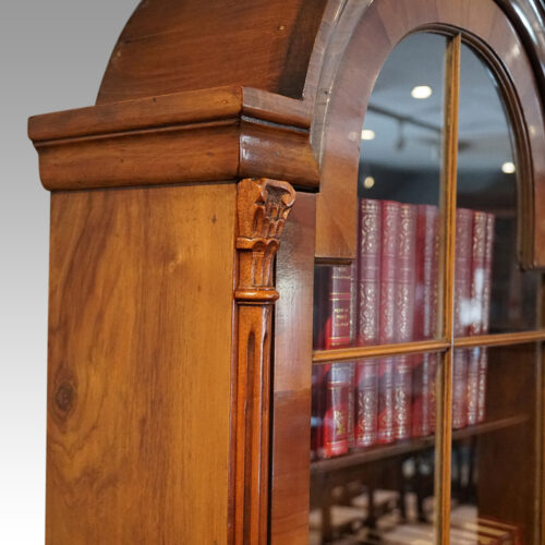 Queen Anne style walnut domed bureau bookcase side