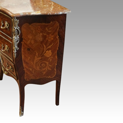 Small Continental marquetry commode end