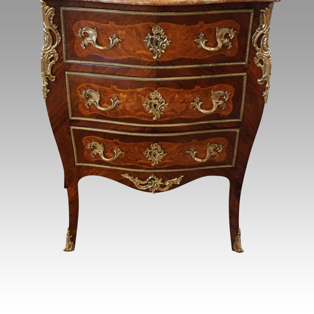 Small Continental marquetry commode front