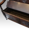 Victorian carved oak settle interior
