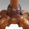 Victorian demi lune walnut card table base detail