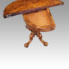 Victorian demi lune walnut card table interior