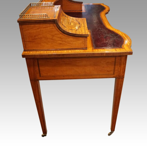 Victorian inlaid Satinwood bon heur du jour desk side