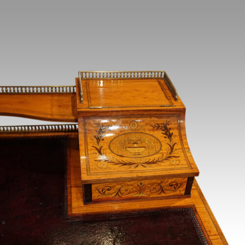 Victorian inlaid Satinwood bon heur du jour desk stationary box