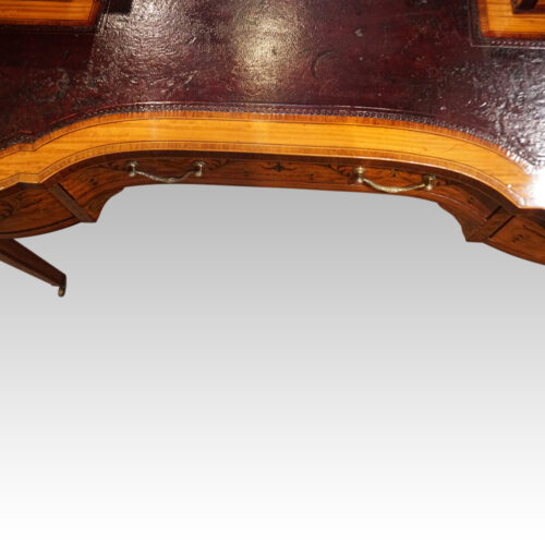 Victorian inlaid Satinwood bon heur du jour desk top view