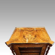 Victorian inlaid walnut music cabinet top